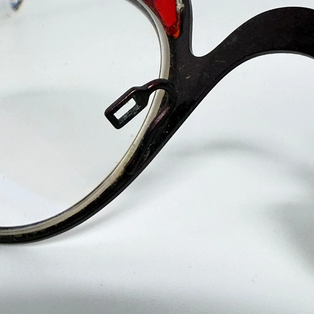 Theo Iti Eyeglasses Frames Belgium Burgundy Tortoise Shell Round Cat Eye‎ 63